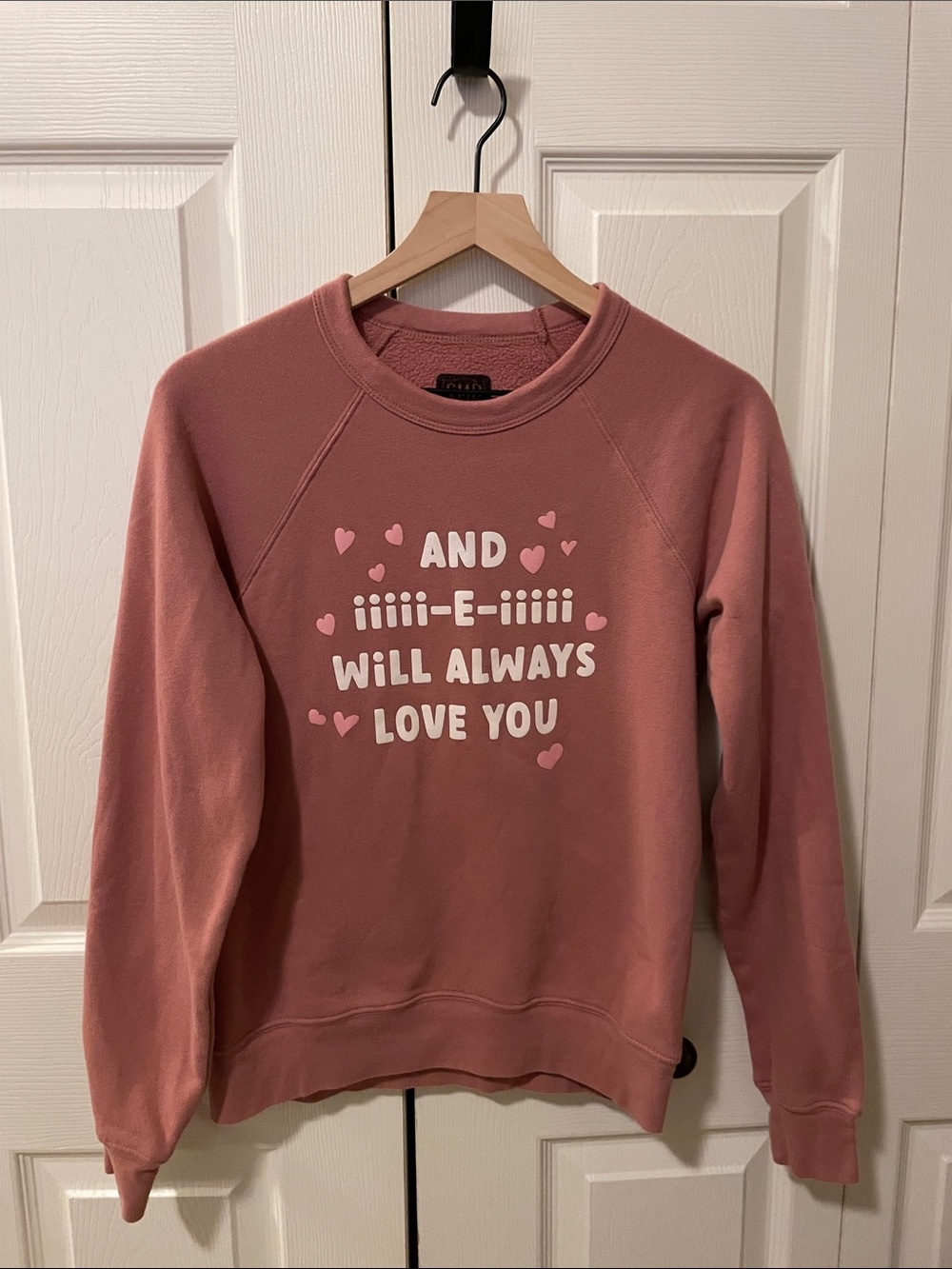 Women’s Pink Graphic Crewneck Sweatshirt for Valentine’s Day